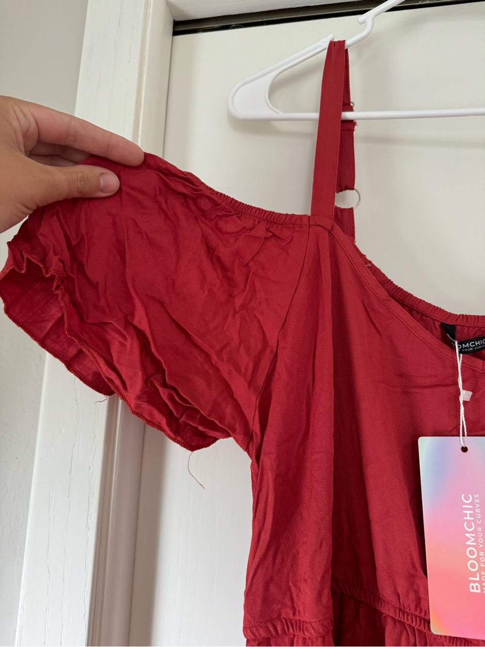Red/orange Cold-Shoulder Maxi Dress -  Women 12 - Picture 3 of 5